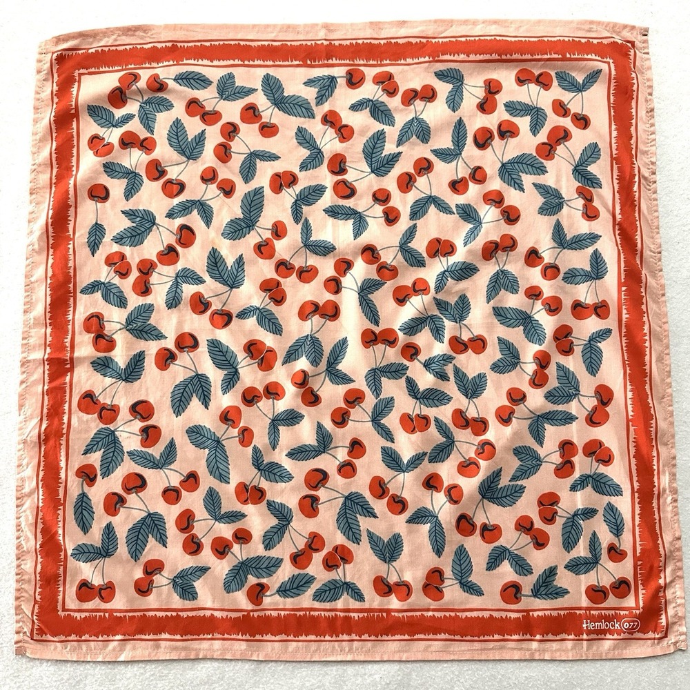 Hemlock 077 Cherry Bandana 23" CherryGirl Flirty Bold Y2K Style Red Pink Twee